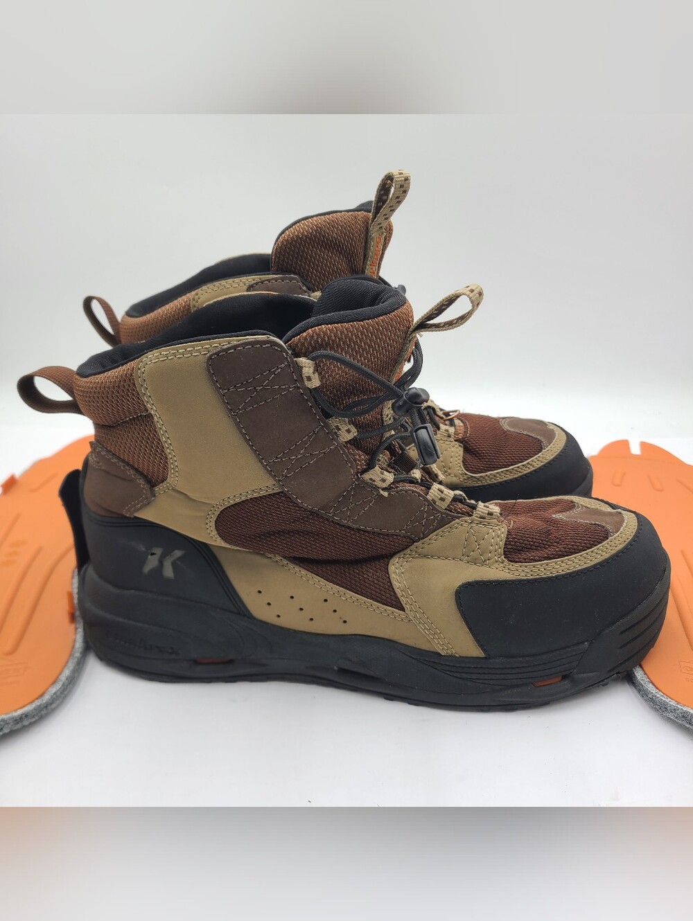 B29 Korkers Redside FB3310 Boots Men's size 13 Brown Fishing Wading